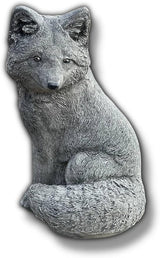 Sitting Fox Statue Garden Sculpture Painted Animal Figure Concrete Outdoor Decoration Yard Ornament Animals Lovers Gift Porch Fox Figurine Backyard Art
