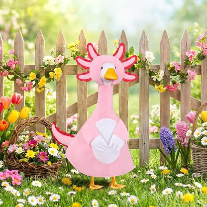 Axolotl Porch Goose Outfits for 23" Porch Goose Holiday Lawn Goose Cement or Plastic Statue Salamander Costume for Outdoor Yard Lawn Patio Decor