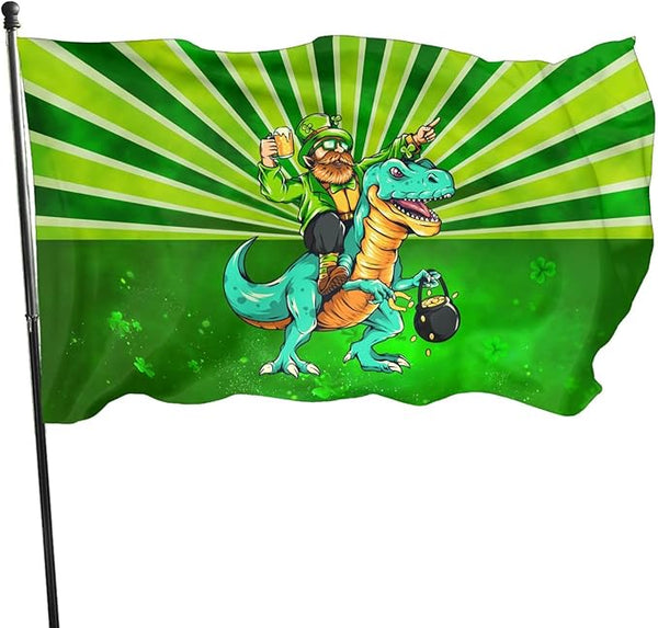 Happy St Patrick Day Flag 3x5 Ft Outdoor Indoor With Grommet Garden Yard Banner Decorative Sign