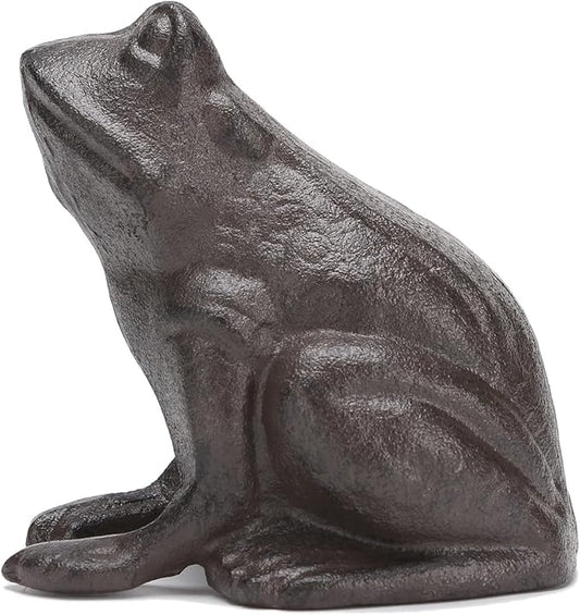 BRASSTAR Cast Iron Lying Frog Statue Lawn Garden Farm Home Figurine Outdoor Decoration TQGJPT510