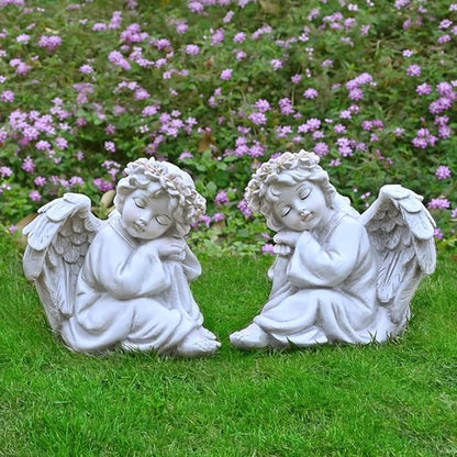 Angel Statue Garden Decor for Outside Solar Yard Art Outdoor Decorations Patio Porch Home Lawn Ornaments Christmas Light up Figurine Backyard Memorial Gift Idea Mom Mother Grandma