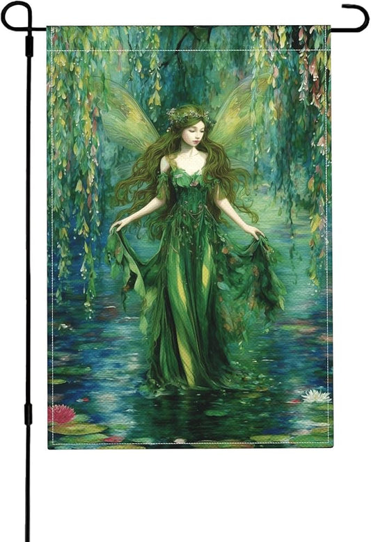 Fairy Elf Garden Flag Seasonal Double Sided 12 x 18 Inch Small Yard Flag for Indoor Outdoor Decor Holiday All Seasons