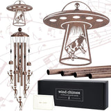Wind Chimes for Outside - Alien Decor Metal Windchime Outdoor Garden Yard Patio Backyard Indoor Balcony Art Hanging Waterproof UFO Decoration Birthday Gifts for Men Women Mom Grandma Wife