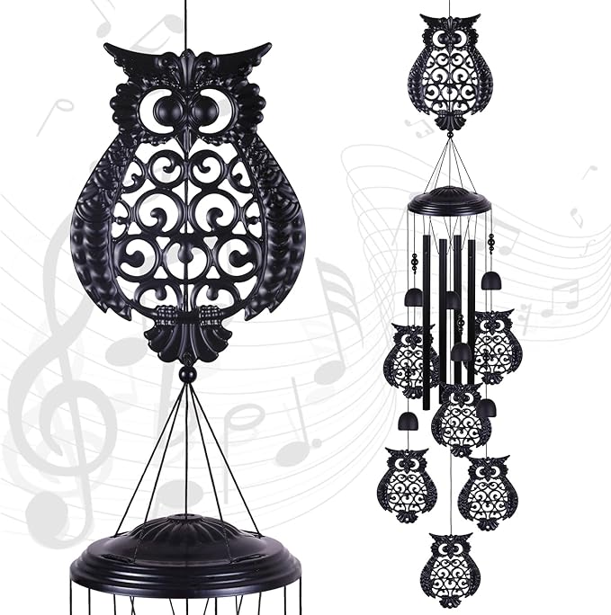 Owls Wind Chimes Outdoor Decoration, Mobile Wind Catcher, Retro Owl Wind Bells, Memorial Wind Chime, Blessing Windchime for Home, Balcony, Yard, Room, Xmas, Party, Indoor, Garden Decor, Gifts for Mom