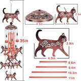 Outdoor Cat Wind Chimes, Gifts for Mom & Grandma & Woman & Family & Neighbor, Cats Decoration for Home,Garden,Balconies,Room,Patio,Indoor, Mobile Wind Catcher, Memorial Windchime, Blessing Wind Bells