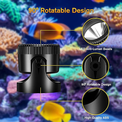 POPOSOAP Pond Lights, 6-in-1 Warm White Underwater Pond Lights, IP68 Waterproof LED Landscape Spotlights for for Pond, Garden, Patio, Fountain, Pool, Waterfall Decoration(6 Head Lamps)