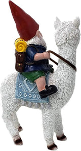 Funny Guy Mugs Gnome and a Llama Statue- Indoor/Outdoor Garden Gnome Sculpture for Patio, Yard or Lawn