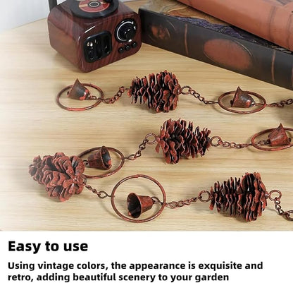 3.6ft Rain Chains for Gutters Aluminum, Outdoor Decorative Rainchain Heavy Duty Gutter Catcher Downspout Replacement, Durable Hanging Rain Gutter Chain for Eaves Drainage and Home Display (Pinecone)