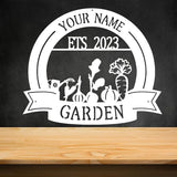 CFC0121321 Vegetable Farm Sign - Outdoor Decor, Personalized Metal Garden Plaques, Custom Name Signs for Men, Women, Mom, Dad, Rustic Decorations