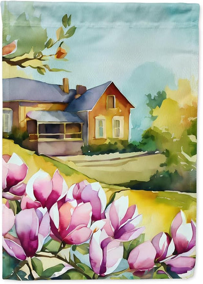 Caroline's Treasures Louisiana Magnolias in Watercolor Garden Flag Mailbox Flag Decorative Yard Flag Banner Outside Patio Artwork Yard Flower Beds, Garden Size, Multicolor