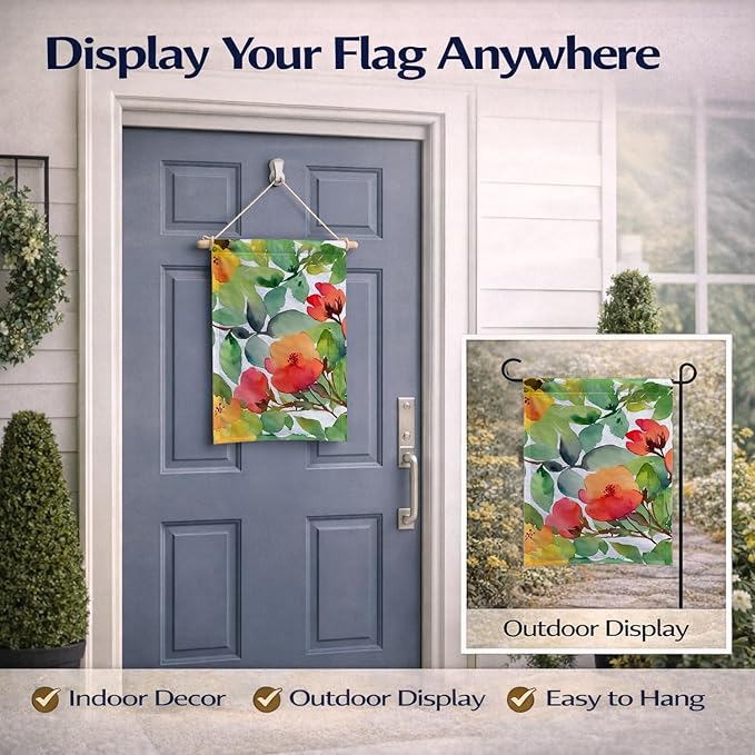 Caroline's Treasures Connecticut Mountain Laurels in Watercolor Garden Flag Mailbox Flag Decorative Yard Flag Banner Outside Patio Artwork Yard Flower Beds, Garden Size, Multicolor