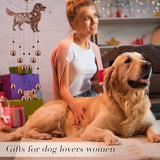Cinnvoice 24 Inch Metal Wind Chimes Decor for Outside Garden Birthday Gift for Women Men Bronze Windchimes Pet Memorial Gift with 12 Bell for Patio Yard Lawn Housewarming Front Yard(Golden Retriever)