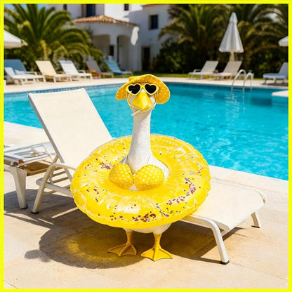 Independence Day Style Cute Outfit for 23-Inch Cement Goose – Outdoor Garden Yard Porch Decor