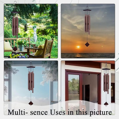 39" Deep Tone Large Wind Chimes for Outside Clearance, Memorial Sympathy Wind Chimes Outdoor for Porch Garden Yard Decor Patio,Sympathy Gifts for Loss of Loved One,Dark Brown