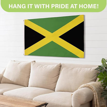 Evergreen Jamaica Flag 3x5 Outdoor Double Sided, National Flags for Outside with Grommets, Jamaican Flag 3-Ply Banners for Garden Patio, Indoor Wall Decor for Room, Works with Standard Estate Flag Poles