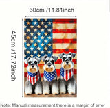 BlissYard Patriotic Schnauzer Garden Flag 12x18 Inch Double Sided Vertical Cute Puppy Small Yard Flag American Flag Dog Outdoor Decor Lawn Garden Banner 4th of July Independence Day Decoration