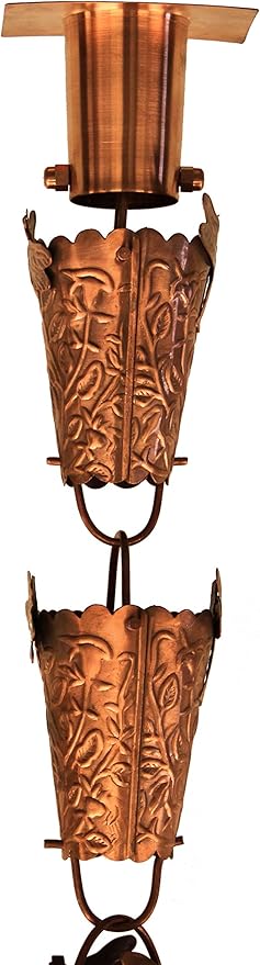 Dragonfly Theme Copper RAIN Chain with Installation KIT (9 Foot)