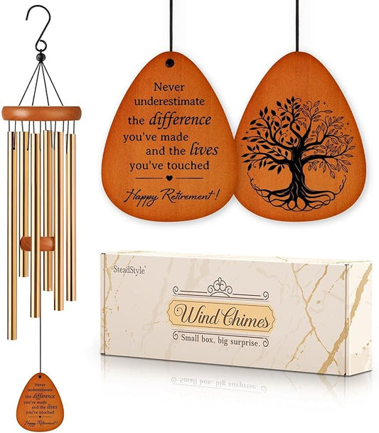 SteadStyle Retirement Gifts Wind Chime, Retirement Gift for Woman Men, Happy Retirement Gifts for Coworker, Nurse, Veterans, Teacher, Boss