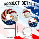 Amyhill 4th of July Outdoor Decor Patriotic Eagle Metal Garden Stakes 250th Anniversary Welcome Yard Signs Decorations Red White Blue Garden Stakes for Independence Memorial Patio Lawn Walkway Outside