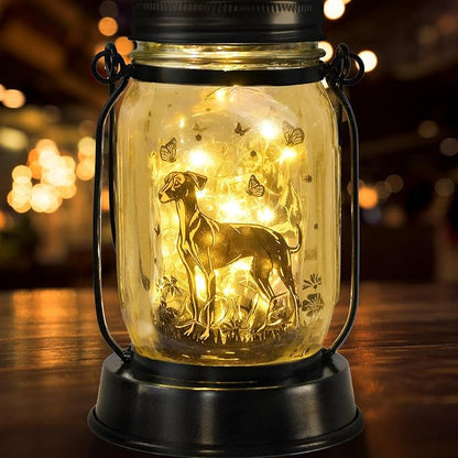 Greyhound Gifts for Women/Men Greyhound Solar Lanterns Mom Birthday Speedster Dog Lovers Lantern Pet Loss Animal Dog Memorial Lights Solar Garden Decoration for Yard, Patio,Backyard,Porch Torches