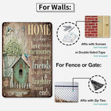 YOYI ART Garden Patio Signs for Outside - Vintage Metal Tin Signs, Humming-bird and Flower, Outdoor Wall Decor for Patio, Backyard, Garden Fence, Porch, Farm House and Yard Wall Art Decor, 8 x 12 inch