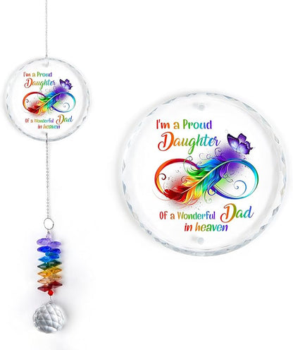 Glass Ornament Suncatcher - Sympathy Gift for Loss of Loved One - Memorial Ornaments - Heaven Keepsake - Grieving Gifts for Mom, Sisters, Friends - Mother's Day Father's Day Comfort Gift
