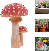 HANABASS Mini Mushroom Ornaments 3.93X2.36X2.36 Inch Resin Garden Figurine for Outdoor Yard Patio Plant Pot Decoration Fairy Garden Sculpture