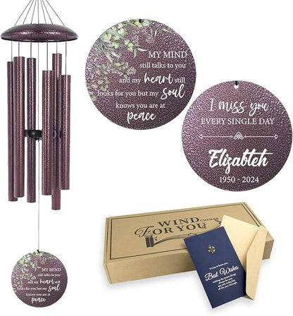 ASTARIN Sympathy Gifts for Loss of Lover, 32 inch Memorial Wind Chimes Personalized Outside, Windchimes in Memory of a Loved One, Bereavement Gifts for Loss of Child, Produced in USA