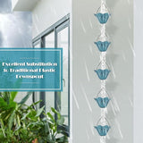 Tfro & Cile Gutter Rain Chain Blue Downspout Substitution Decorative Garden Rainwater Catcher Tulip Backyard Decor for Patio - 8 1/2 Feet Long
