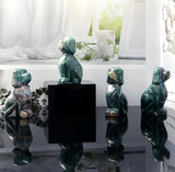 SMQ Ocean Jasper Crystal Dog Statues Home Decor Polished 2" Carved Gemstone Puppy Sculpture Healing Statue Animal Carvings Figurines Gifts