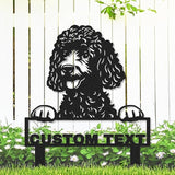 Custom Metal Poodle Garden Sign, Personalized Pet Dog House Name Sign Yard Stake Decor Lawn Patio Pathway Gardening Gift, Customized Decorative Garden Stake Cute Poodle Dog Silhouette Signs