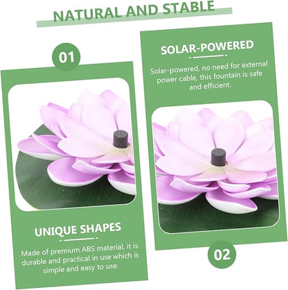INOOMP Solar Powered Lotus Shaped Fountain for Garden Floating Water Lily Decoration Compact Outdoor Landscape Water Pool Feature Easy Installation No External Power Needed