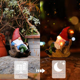 Solar Garden Gnomes Outdoor Statue with Solar Lights,7.1“ Figurine Lights Solar Garden Yard Decorations Outdoor Decorations for Patio,Yard,Lawn Ornament，Mom Gift Unique Housewarming Gifts