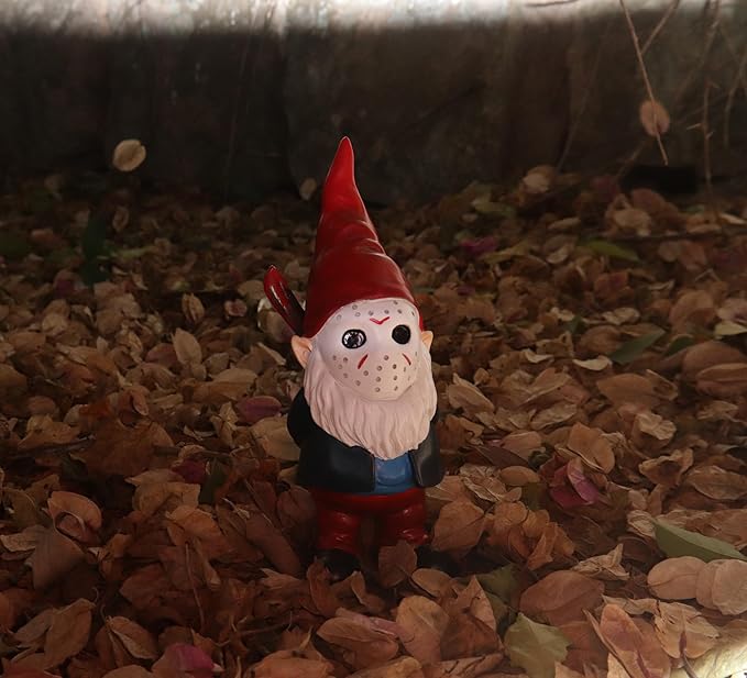 Garden Gnome Statue, Gothic Decor, Horror Gnomes Spooky Collectible for Halloween Outdoor Decorations