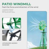 Outvita 8FT Ornamental Windmill, Heavy Duty Durable Metal Weather Vane Garden Decoration Weather Resistant for Garden, Yard, Farm, Seaside (8ft-Green)