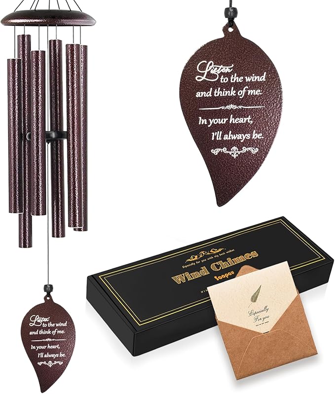 Soopau Sympathy Gift, 32'' Memorial Wind Chimes for Loss of Loved One Mother Father Miscarriage, Bereavement/Condolence/Funeral Gifts, Windchimes in Memory of a Loved One (Bronze)