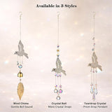Hummingbird Crystal Suncatcher for Window Hanging, Rainbow Maker Prism Ornament with Hook, Sparkling Sun Catcher Decor for Home, Patio, Garden, Bird Lover Gift (Wind Chime)