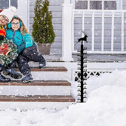 Snow Gauge 24 inch Snowflake - Christmas Holiday Metal Measuring Stick Garden Stakes for Yard, Xmas Rain Gauges Outdoor Decoration