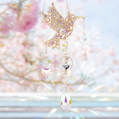 Hummingbird Gifts for Mom, Mom Gifts for Mothers Day Birthday from Daughter, Sun Catchers Indoor Window Outdoor Garden, Spring Home Decor Hummingbird Gift for Women Mother Grandma Bird Lovers