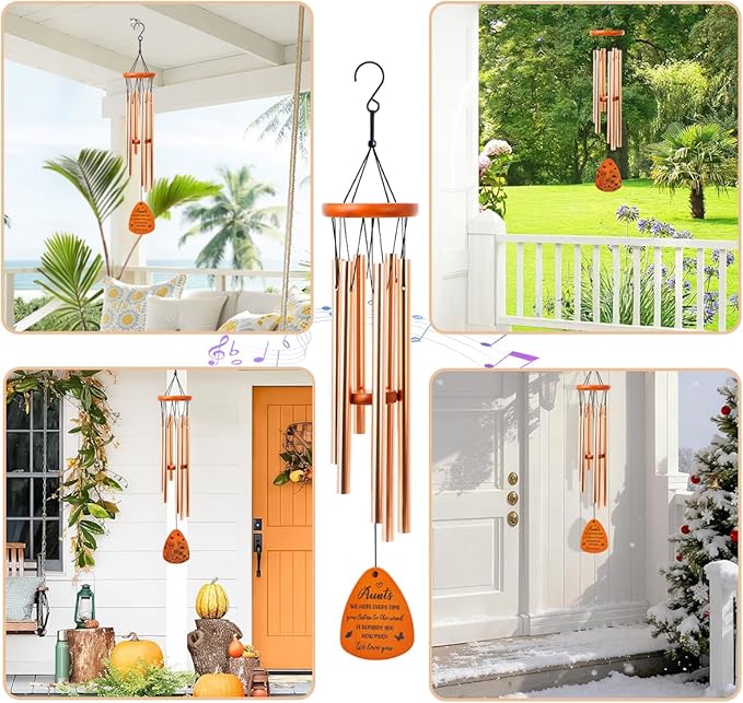 Gifts for Aunt, Wind Chimes for Aunt, Auntie Birthday Gift from Niece Nephew, Love Reminder Gifts for Thanksgiving Ideas for Best Aunt Ever