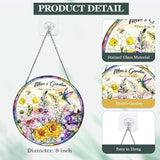 Birthday Gifts for Mom - 8 inch Mom’s Garden Inspired Stained Glass Suncatcher, Floral Window Hanging Ornament, Mothers Day Decorations Gift for Mom Grandma, Mom Birthday Gifts