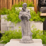 Newman House Studio Vintage St Francis Garden Statue - 15.2 Inch Resin Patron of Animal Figurine Saint Francis Sculpture with Sheep for Garden Decor