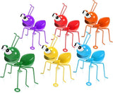 Sratte Metal Garden Decor Owl Ant Yard Art Wall Decor Outdoor Indoor Colorful Hanging 3D Fence Tree Decoration Cute Wall Sculpture for Home Garden Patio Porch Bedroom Kitchen(Ant, 6 Pcs)