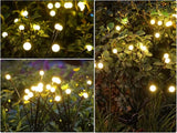 SunKite Solar Garden Lights - 4 Pack 10 LED Solar Firefly Lights Sway by Wind Outdoor Waterproof Solar Decorative Lights, Solar Outdoor Lights for Yard Patio Walkway Decoration, Warm White