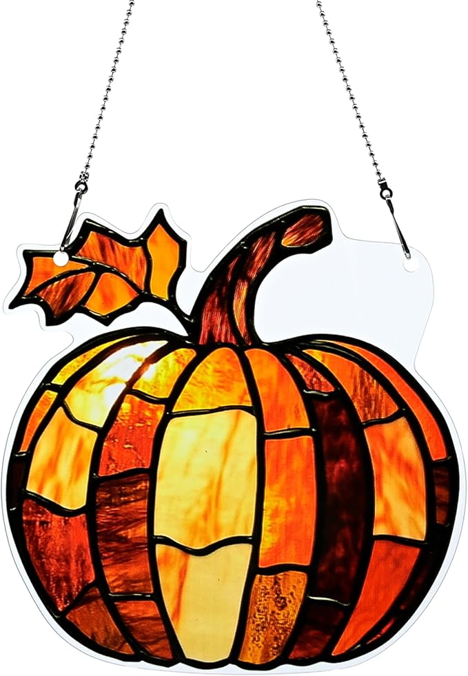 Fall Pumpkin Ornaments Colorful Window Hanging Decorations Home Wall Decor for Indoor Outdoor