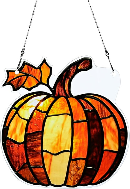 Fall Pumpkin Ornaments Colorful Window Hanging Decorations Home Wall Decor for Indoor Outdoor