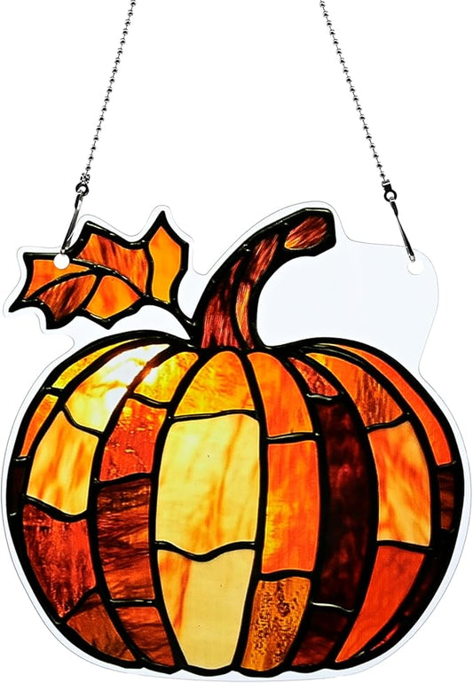 Fall Pumpkin Ornaments Colorful Window Hanging Decorations Home Wall Decor for Indoor Outdoor
