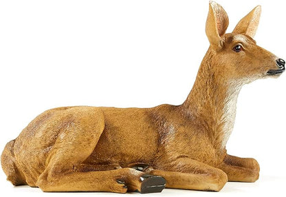 Doe Female Deer Resin Statue-Animal Figurines Garden Sculpture Accessories for Indoor Outdoor Decoration Rustic Lodge or Art Gifts for Birthday Anniversary Yard Lawn Decor