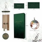 Wind Chimes for Outside, Large Outdoor Windchimes with Engraved Tree of Life, Premium Tuned Metal Chimes for Mother/Grandma, Home & Garden Decor with Soothing Tone