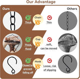Rain Chains for Outside, 8.6FT Gutter Chain with 12 Funnel Cups Rain Catcher Chain Replacement Downspout for Gutters Eaves Drainage Decor, Copper
